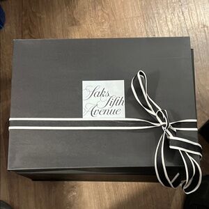 Saks Fifth Avenue Black Box with White Ribbon
